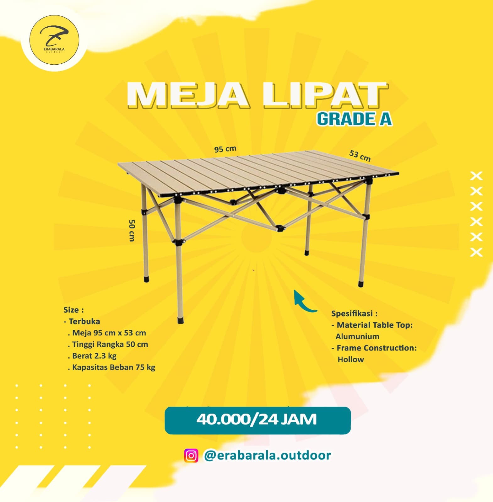 Meja Lipat Grade A